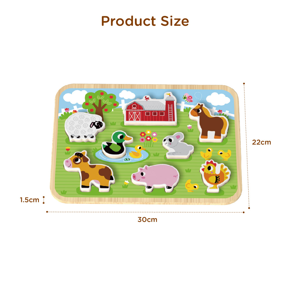 Children's multi-shaped farm animal building blocks Wooden 3D puzzle Montessori game toys - Image 4