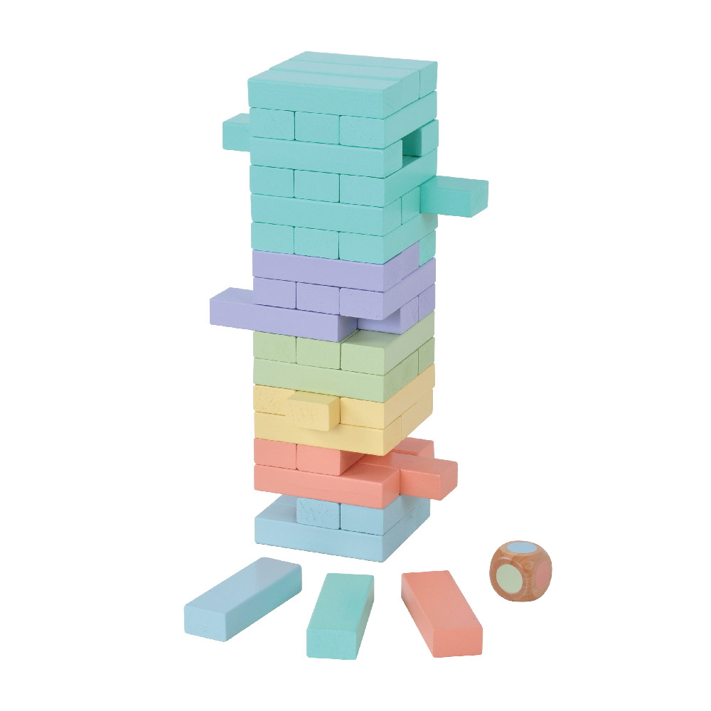 Wooden 4-in-1 stacking music, color stacking blocks, animal matching, math games, domino toys, educational stacking toys with dice