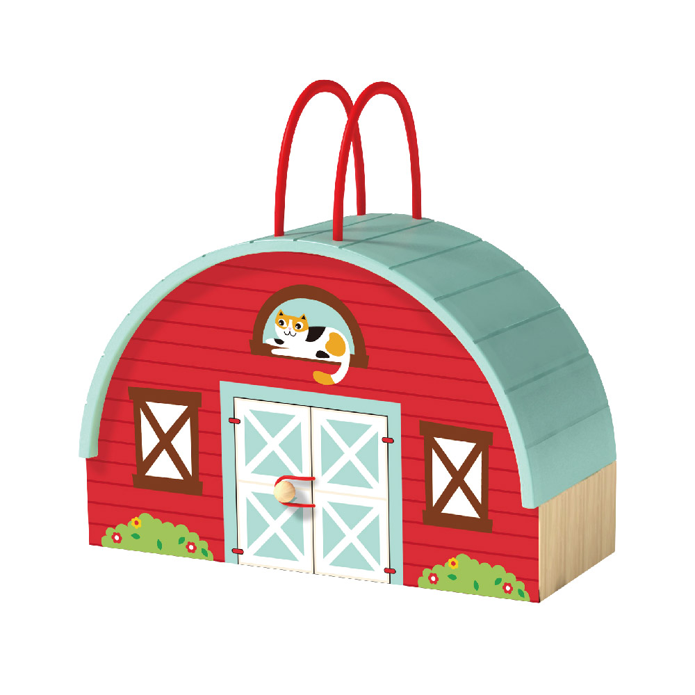 Wooden farm toy house children's pretend play scene game house early education educational toys
