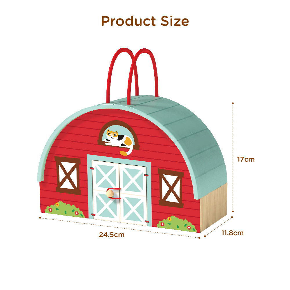 Wooden farm toy house children's pretend play scene game house early education educational toys - Image 4