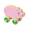 Wooden stretch animal push and pull toys Pig pull toys Educational baby walker