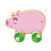 Wooden stretch animal push and pull toys Pig pull toys Educational baby walker