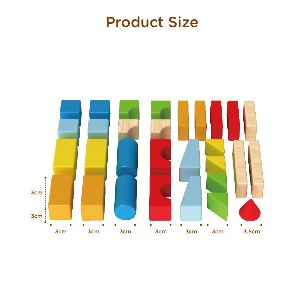 30PCS Wooden Block children's building block toy set stacking game educational toys - Image 3