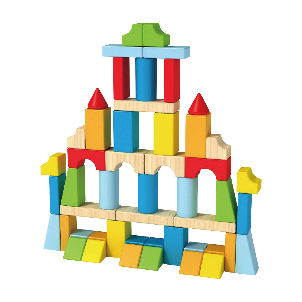 50PCS Wooden Block children's building block toy set stacking game educational toys - Image 2