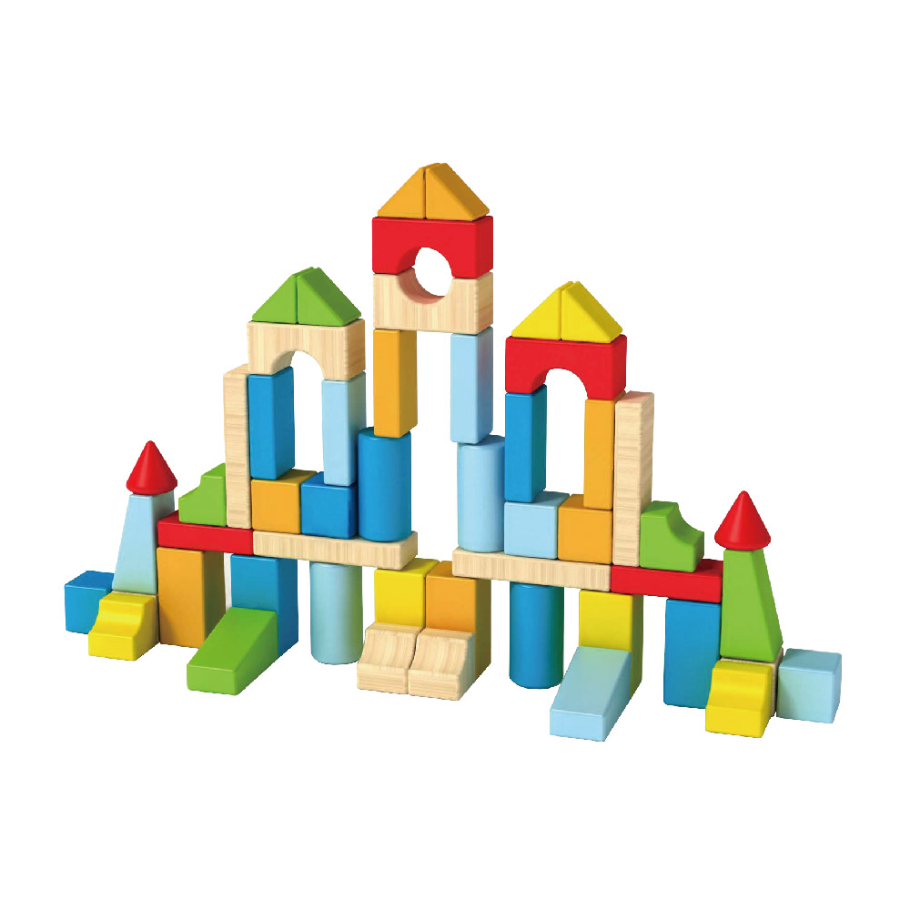 50PCS Wooden Block children's building block toy set stacking game educational toys