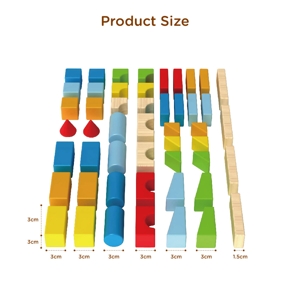 50PCS Wooden Block children's building block toy set stacking game educational toys - Image 3