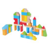 50 Pieces Wooden Educational Children's Building Blocks Colorful Building Blocks Set for Kids