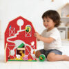 Wooden Farm Ramp Racing Car, Children's Early Education Track Slide Toys, Preschool Toys
