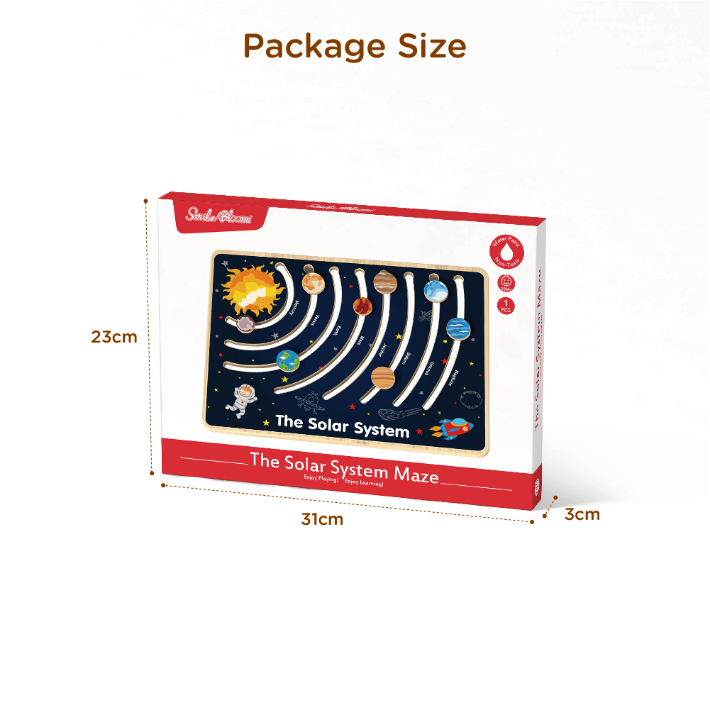 Montessori Wooden Solar System Nine Planets Cognitive Walking Puzzle Toy Scientific Exploration Toy - Image 5