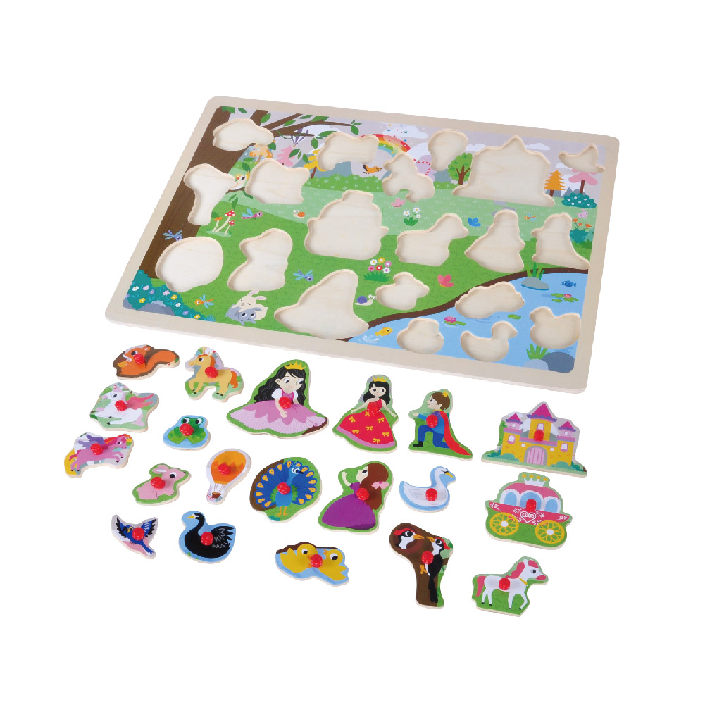 Wooden castle hand grip board puzzle Wooden 3D puzzle peg puzzle Montessori game toys - Image 3