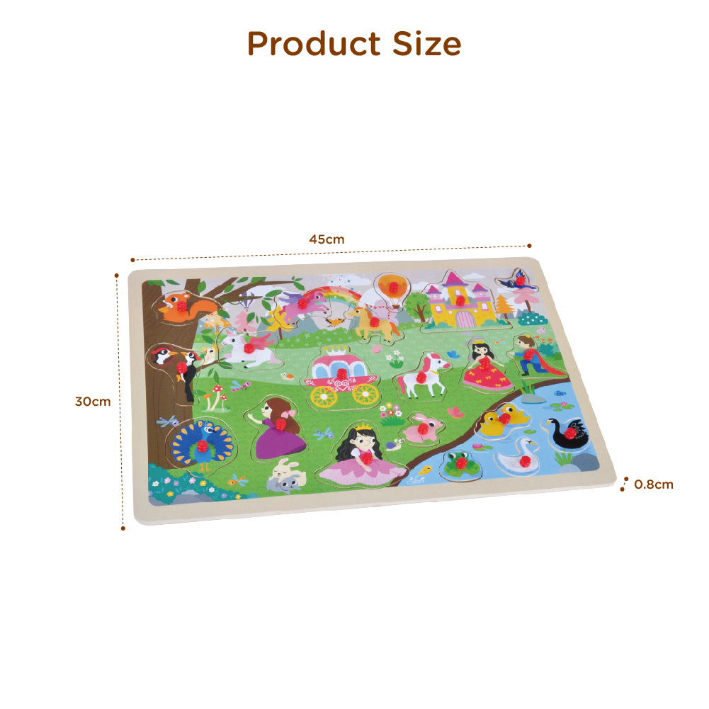 Wooden castle hand grip board puzzle Wooden 3D puzzle peg puzzle Montessori game toys - Image 5