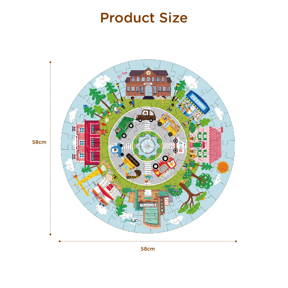 91-piece paper cartoon jigsaw puzzle creative city puzzle set - Image 2