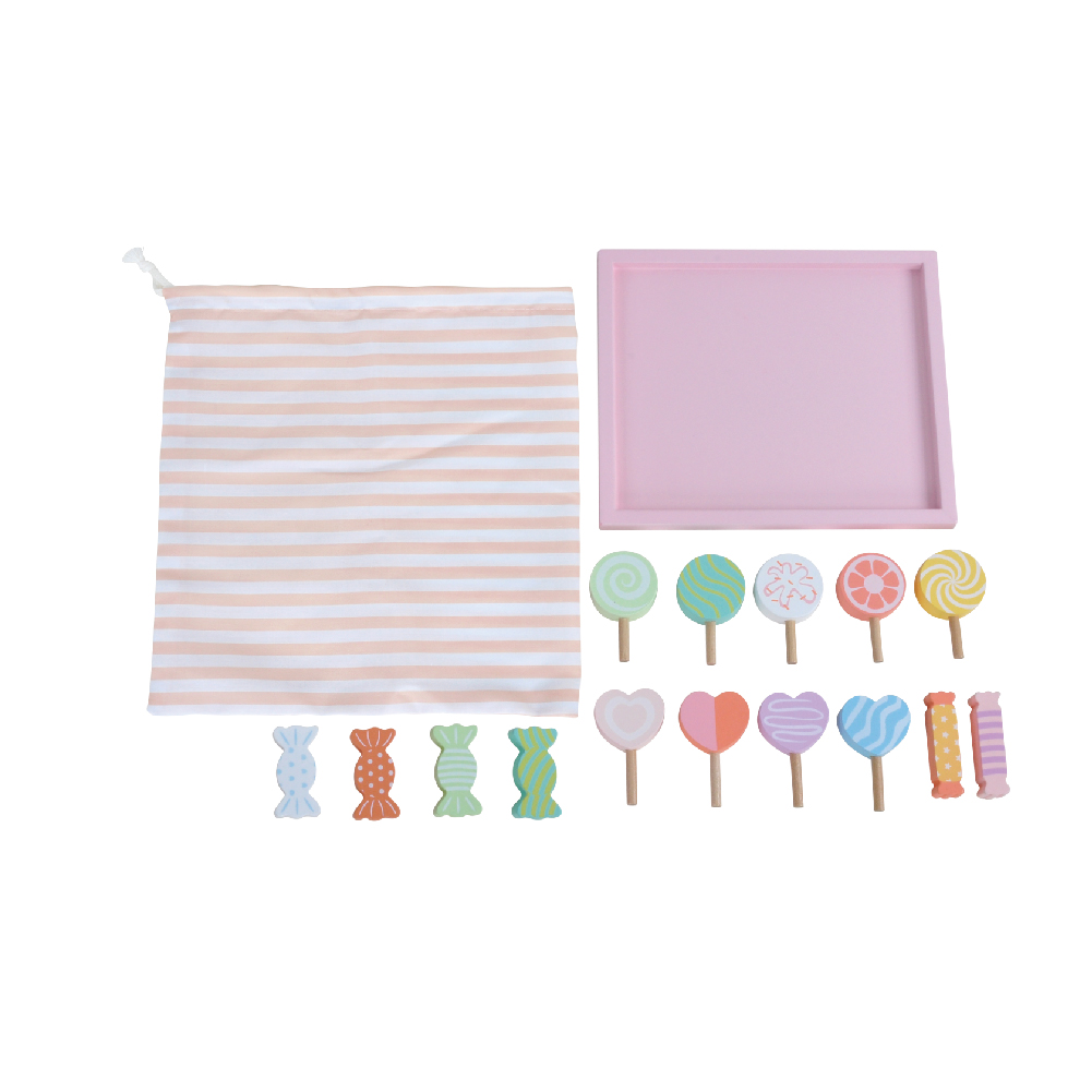 Wooden candy toys, children's pretend candy set role play, infants and toddlers, educational toys - Image 3