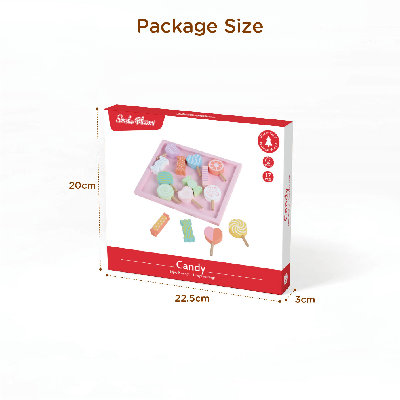 Wooden candy toys, children's pretend candy set role play, infants and toddlers, educational toys - Image 5