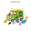 Wooden toy car, safari car, animal identification matching toys, children's educational toys