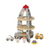 Wooden rocket toy for children Montessori simulation rocket three-layer wooden toy