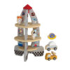 Wooden rocket toy for children Montessori simulation rocket three-layer wooden toy