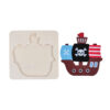 Montessori Wooden Children's Toy 3D Jigsaw Pirate Ship Shape Cartoon Jigsaw