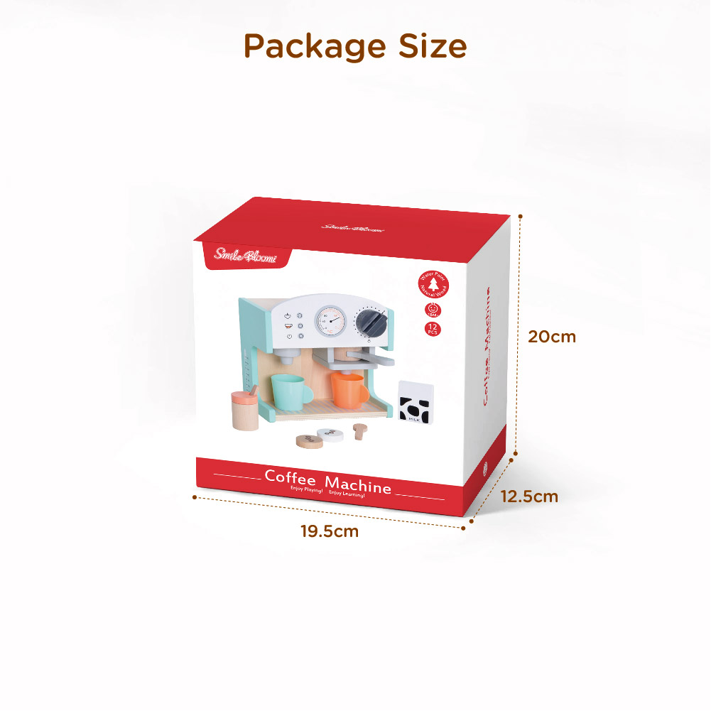 Children's wooden mini coffee machine set afternoon tea role play house early education educational toys - Image 5