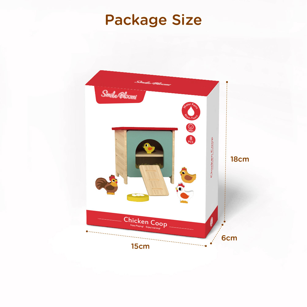 Wooden Chicken Coop Box Toy, Montessori Farm Animal Toyhouse - Image 5