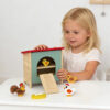 Wooden Chicken Coop Box Toy, Montessori Farm Animal Toyhouse