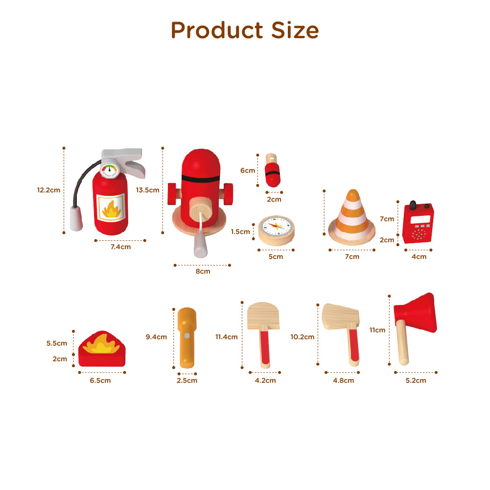 Wooden Firefighter Role-playing Toy Set Children's Simulated Firefighter Game Set - Image 5