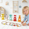Wooden Animal Shape Sorting Games Ring Toss Game Toys Educational Wooden Toys for Kids