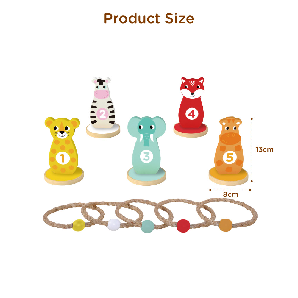 Wooden Animal Shape Sorting Games Ring Toss Game Toys Educational Wooden Toys for Kids - Image 4