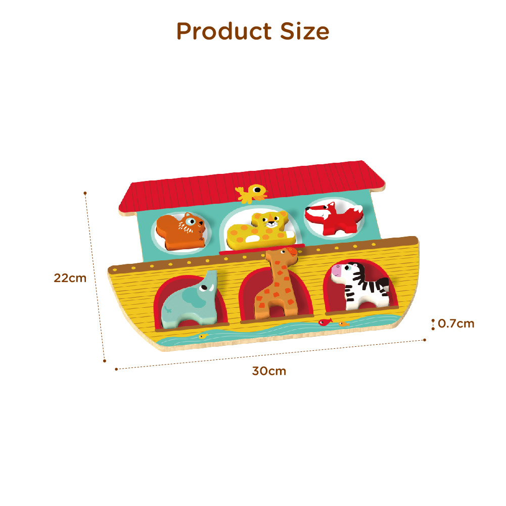 Wooden Noah's Ark 3D Puzzle Children's Puzzle Matching Puzzle - Image 4