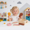 Wooden toy food set kitchen wooden food role play toys