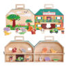 Montessori Wooden Wildlife Park Animal Matching Shape Color Classification Stacking