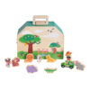 Montessori Wooden Wildlife Park Animal Matching Shape Color Classification Stacking