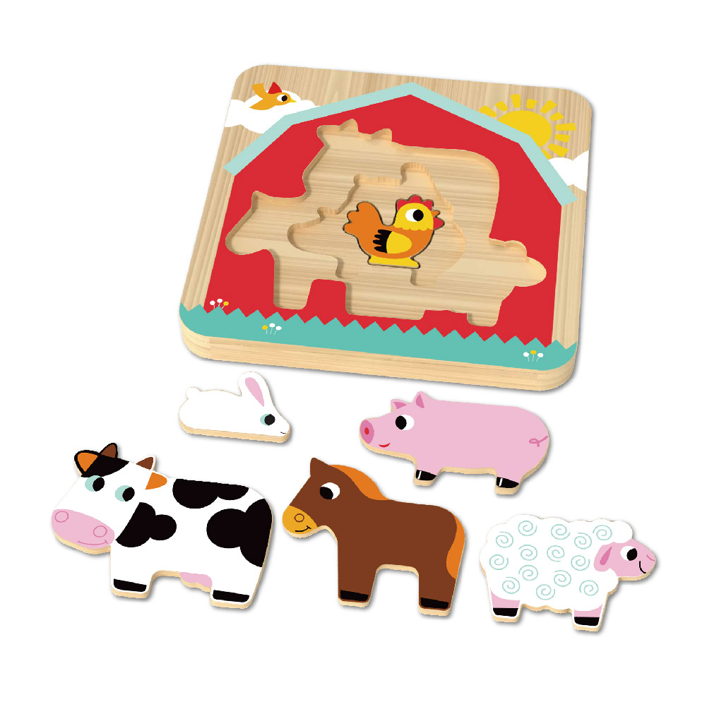 Children's Wooden Puzzle Toy Creative Multi-layer Farm Animal Puzzle Toy - Image 2