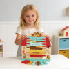 Two-Storey Wooden Cottage & Ranch Barn Toys Color Sorting Educational Game for Children