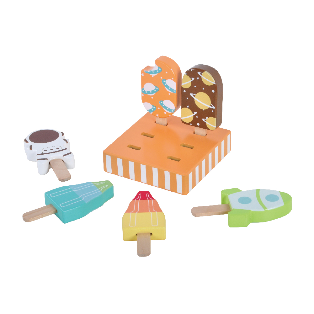 Wooden simulation summer ice cream set children's play house building blocks - Image 2