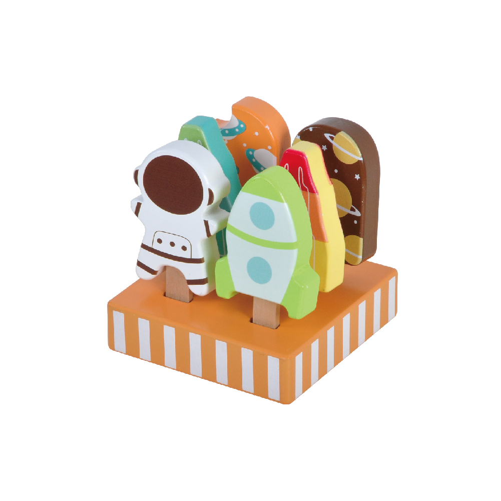 Wooden simulation summer ice cream set children's play house building blocks - Image 3