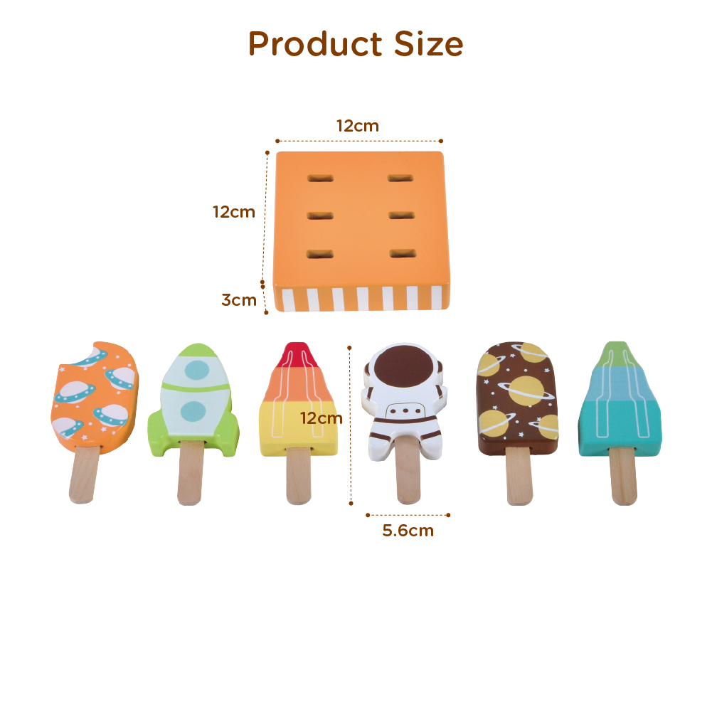 Wooden simulation summer ice cream set children's play house building blocks - Image 4
