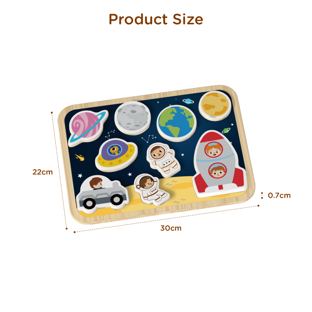 Wooden space 3D puzzle Montessori children's multi-shaped puzzle Animal matching game toys - Image 4