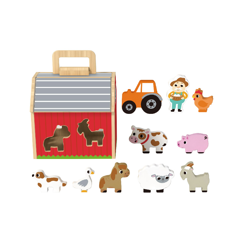 Wooden Farm Toys Animal Matching Farm Animal Toy Set Suitable for Preschool Learning Educational Toys - Image 3