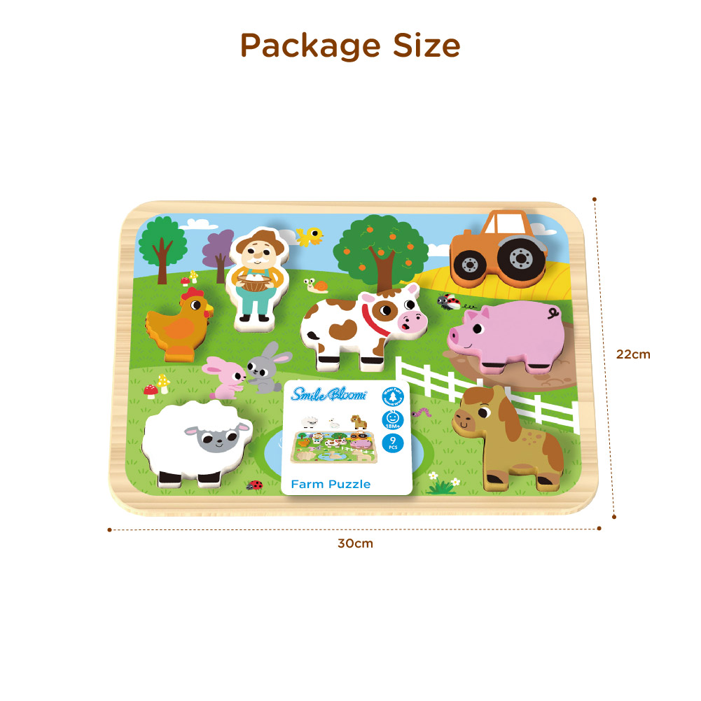 Wooden farm 3D puzzle Children's cartoon farm Educational Montessori matching game learning toys - Image 5