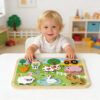 Wooden farm 3D puzzle Children's cartoon farm Educational Montessori matching game learning toys