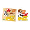 Wooden animal puzzle Children's 2 in 1 puzzle and stacking balance building block game Creative children's wooden puzzle stacking