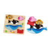 Wooden animal puzzle Children's 2 in 1 puzzle and stacking balance building block game Creative children's wooden puzzle stacking