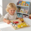 Wooden animal puzzle Children's 2 in 1 puzzle and stacking balance building block game Creative children's wooden puzzle stacking