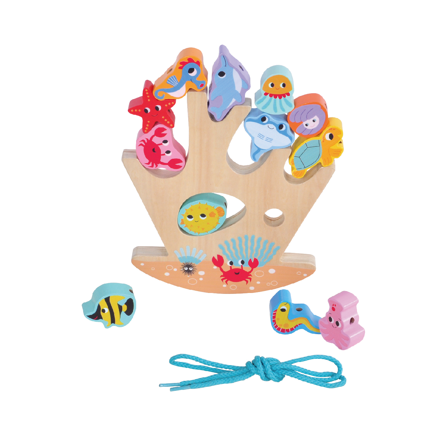 Wooden balance blocks, marine animal beaded blocks and balance toys, educational toys, children's gifts - Image 2
