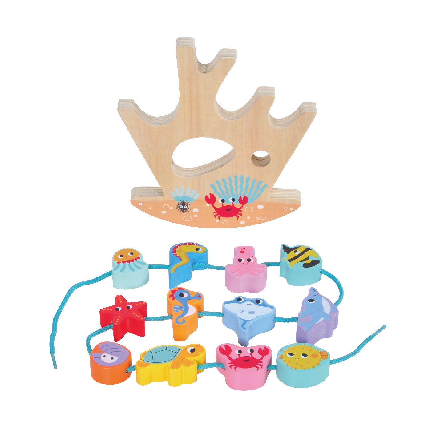 Wooden balance blocks, marine animal beaded blocks and balance toys, educational toys, children's gifts - Image 3