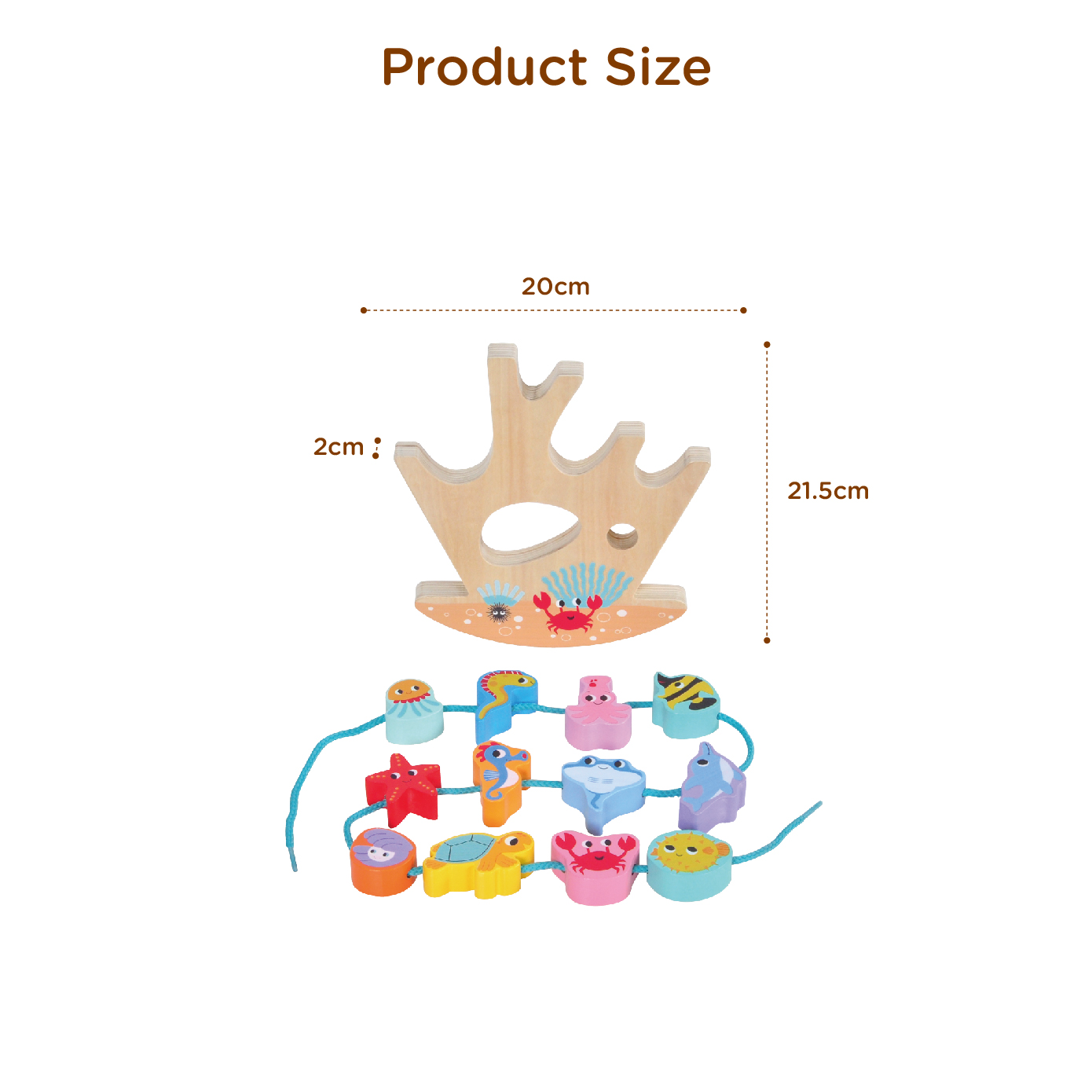 Wooden balance blocks, marine animal beaded blocks and balance toys, educational toys, children's gifts - Image 4