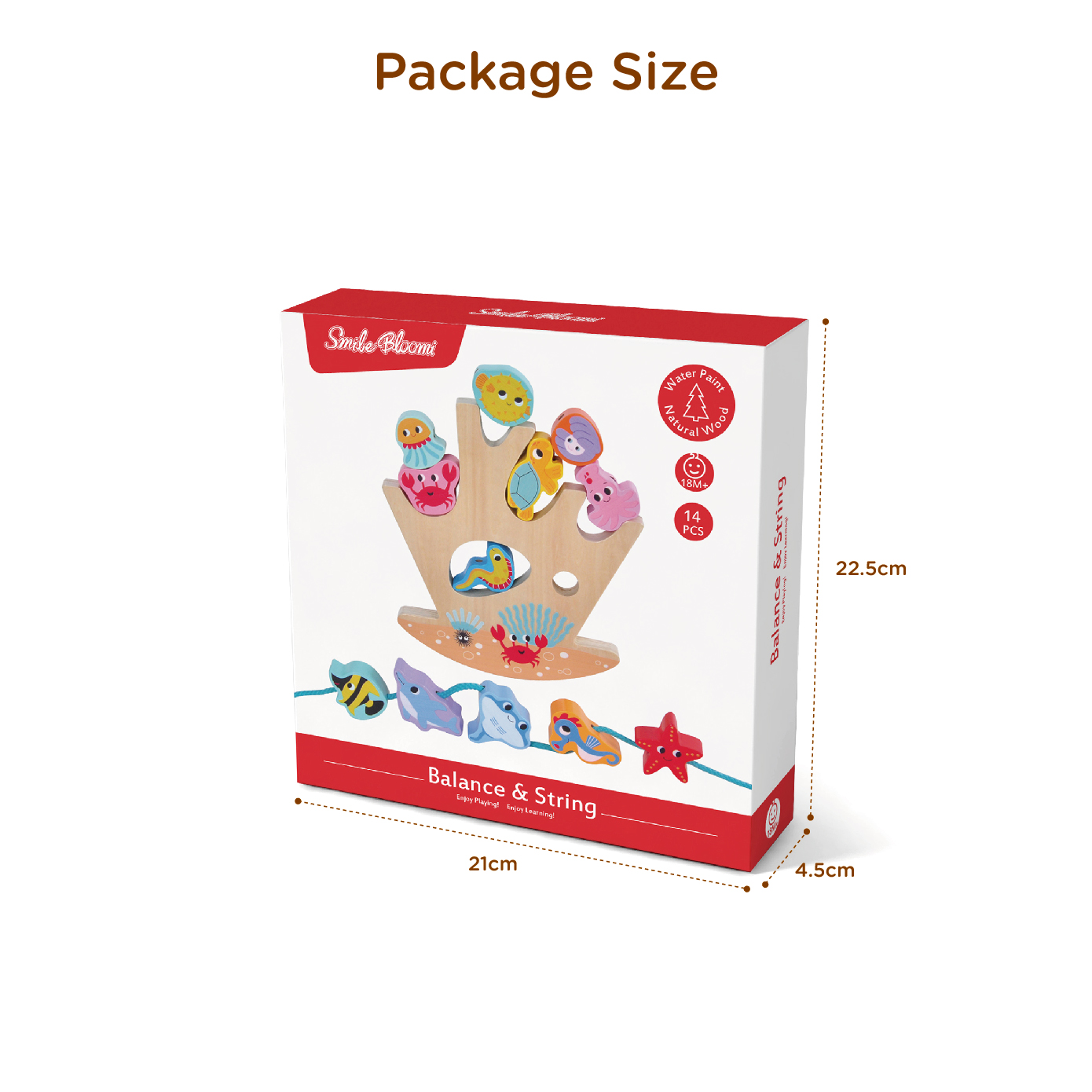 Wooden balance blocks, marine animal beaded blocks and balance toys, educational toys, children's gifts - Image 5