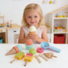 Children's wooden pretend play popsicle toy ice cream cone