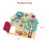 Wooden activity busy board sensory beaded wire maze animal and gear building blocks children's educational toys